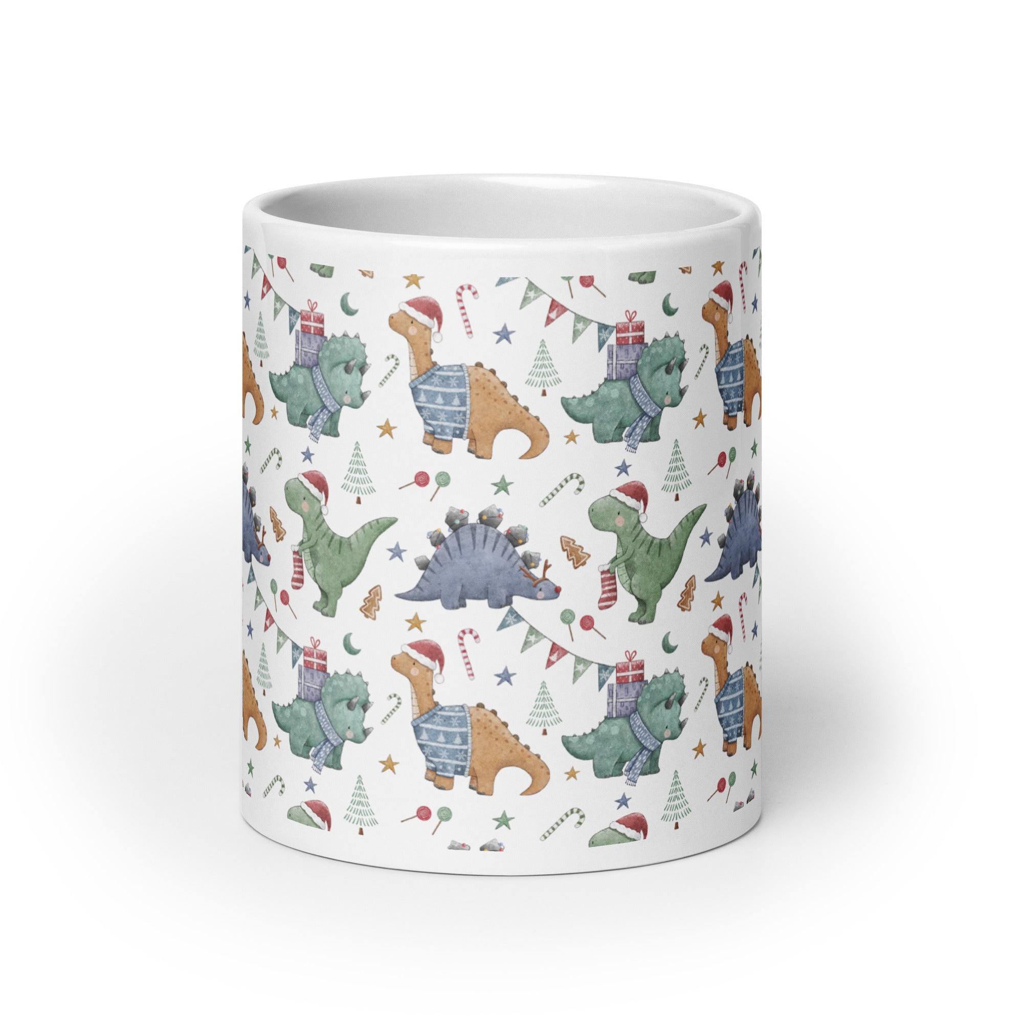 Dino Holiday Cheer - Dinosaur Christmas Mug