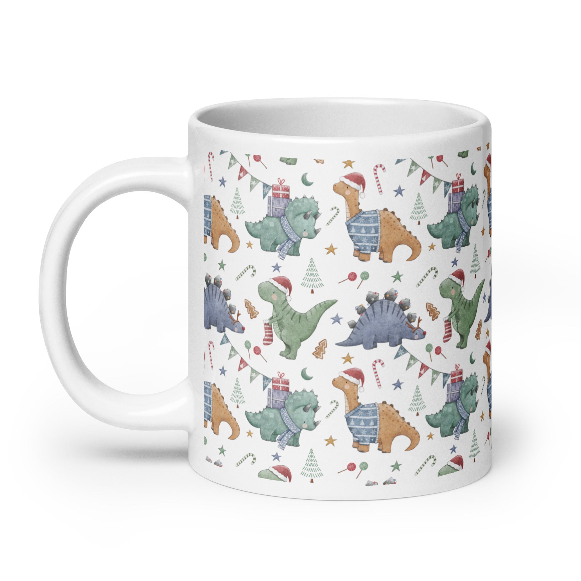 Dino Holiday Cheer - Dinosaur Christmas Mug