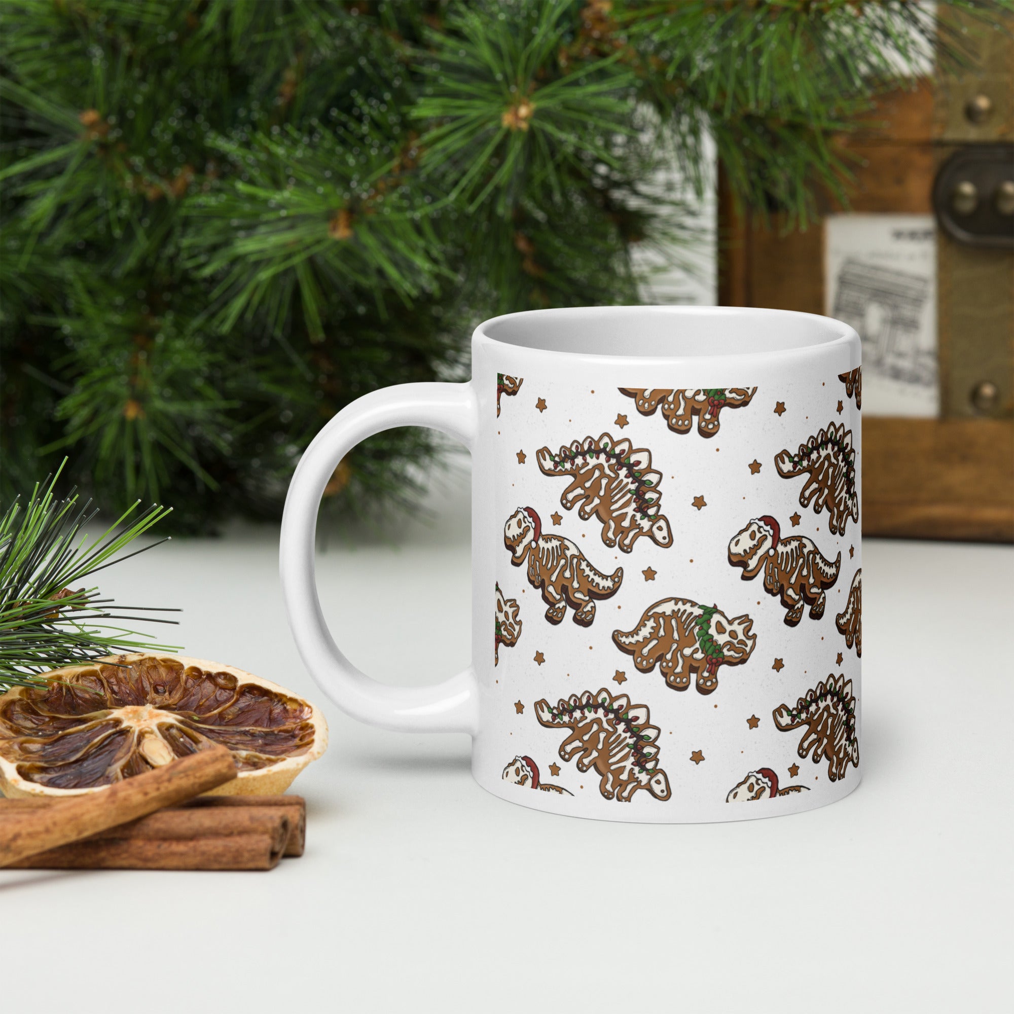 Gingerbread Skeleton - Dinosaur Christmas Mug