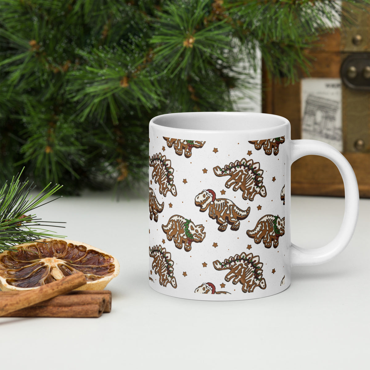 Gingerbread Skeleton - Dinosaur Christmas Mug