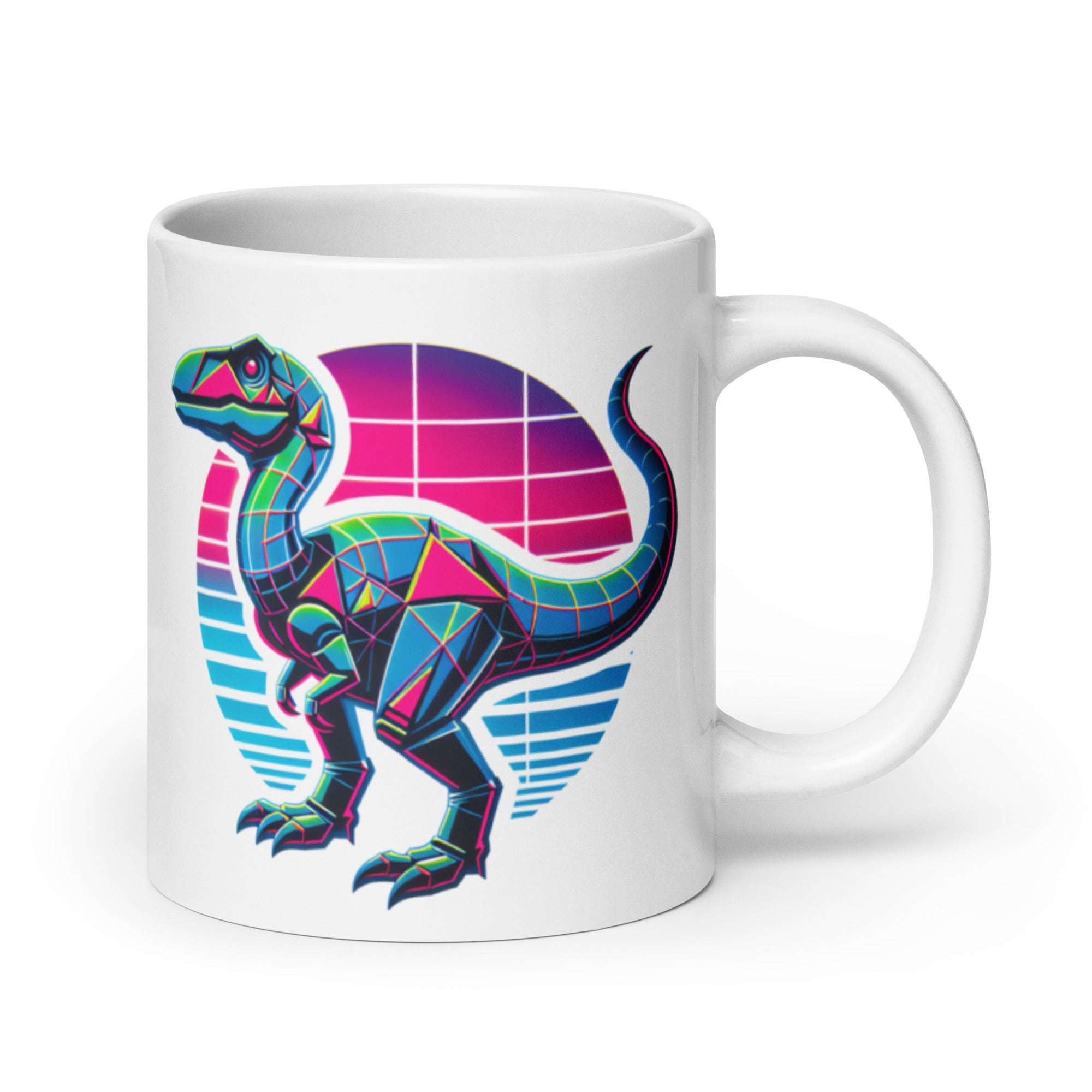 Synthwave Dinosaur - Dinosaur Mug