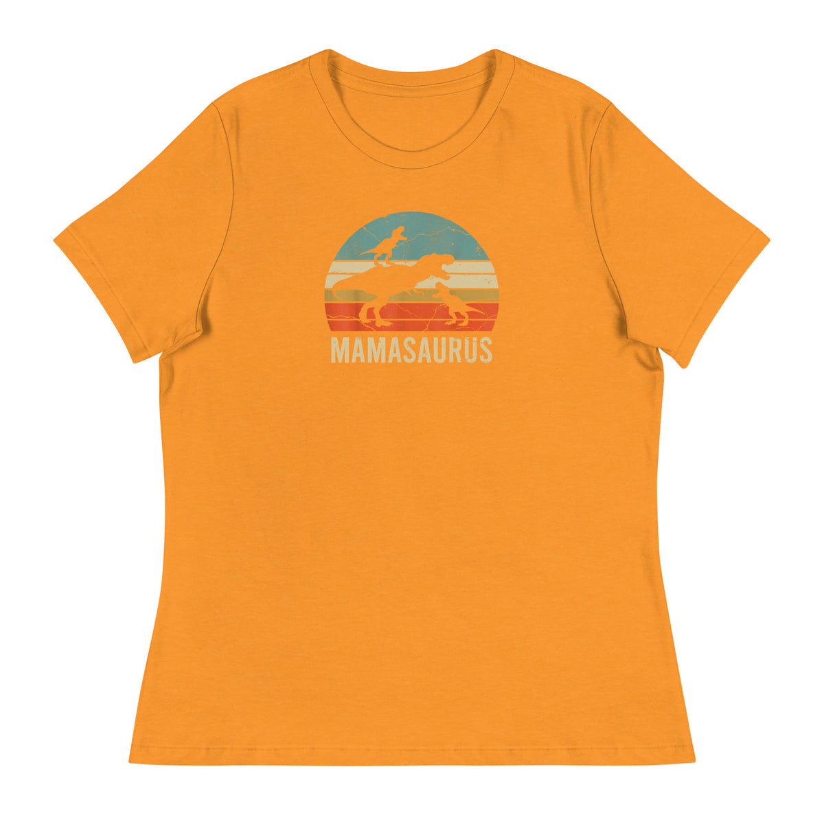 Mamasaurus Sunset - Women&#39;s Dinosaur Shirt