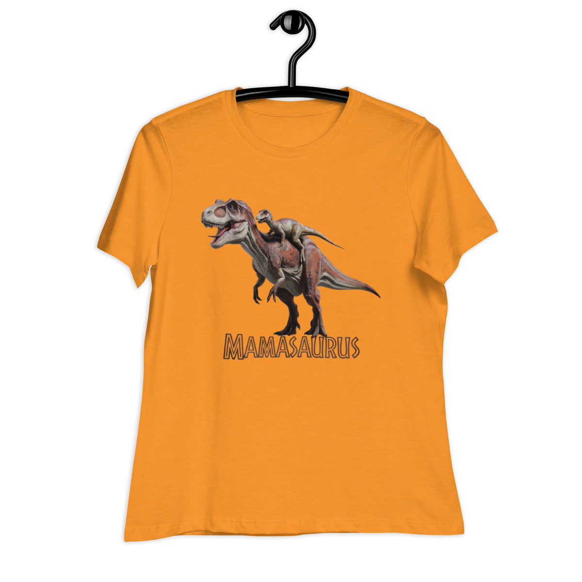 Realistic Piggyback Mamasaurus - Women&#39;s Dinosaur T-Shirt
