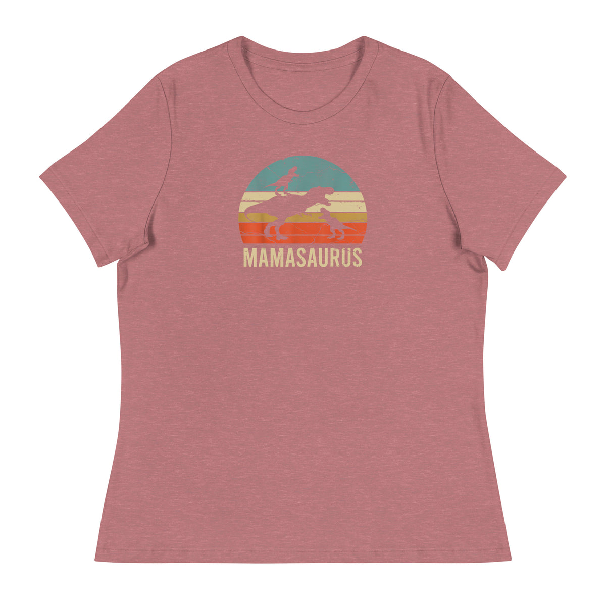 Mamasaurus Sunset - Women&#39;s Dinosaur Shirt
