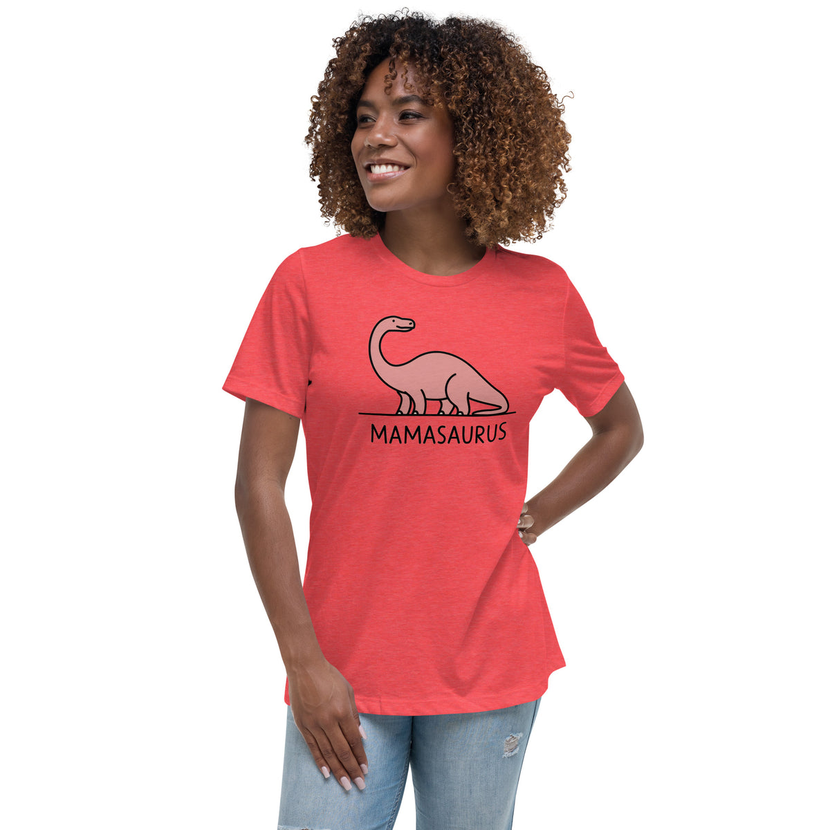 Simple Brontosaurus Mamasaurus - Women&#39;s Dinosaur Shirt