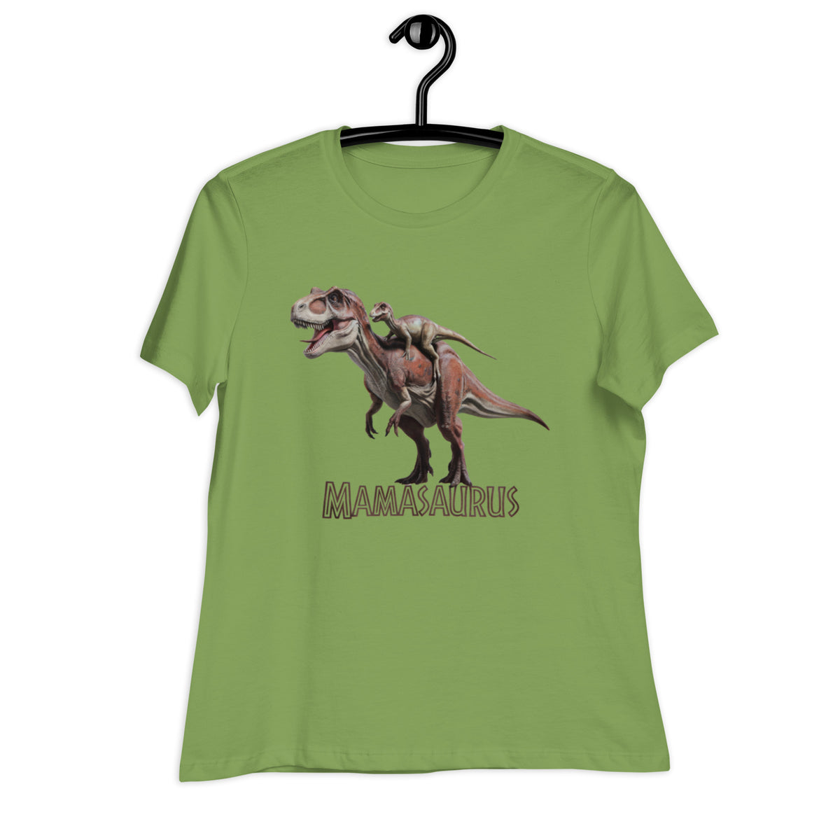 Realistic Piggyback Mamasaurus - Women&#39;s Dinosaur T-Shirt