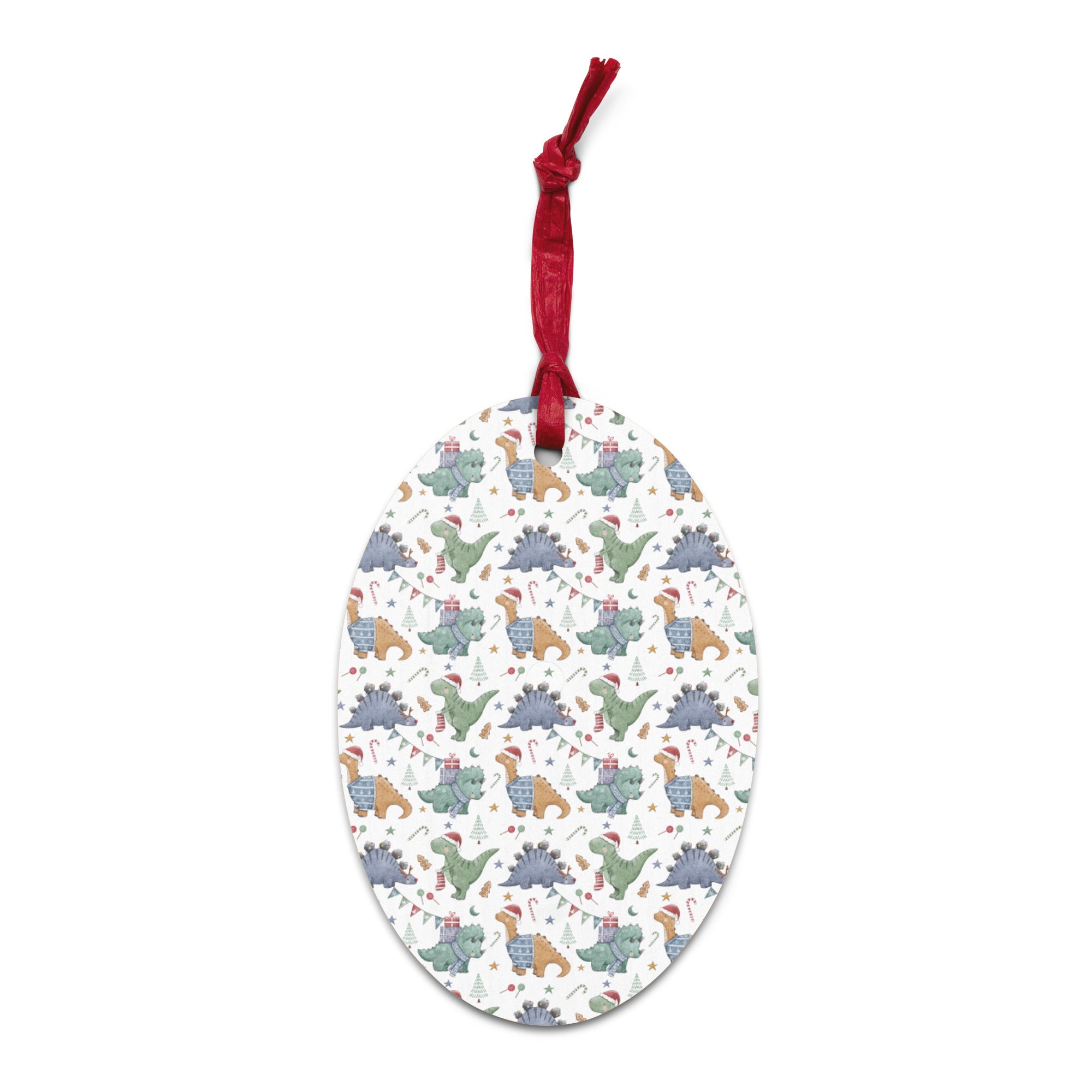 Dino Holiday Cheer - Dinosaur Christmas Ornament