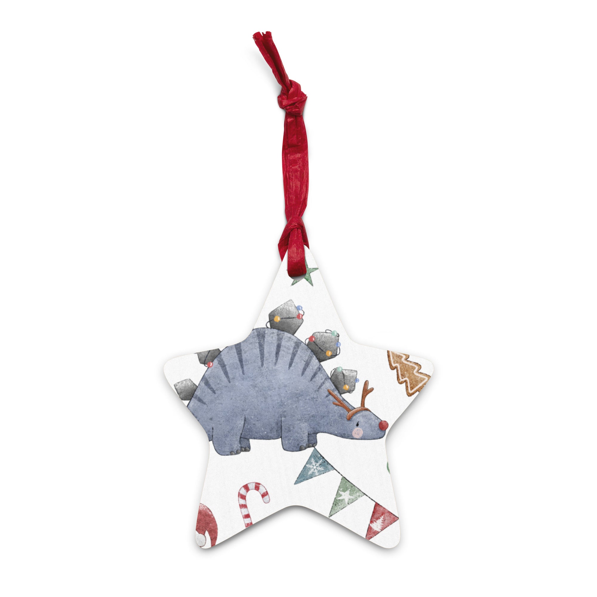 Dino Holiday Cheer - Dinosaur Christmas Ornament