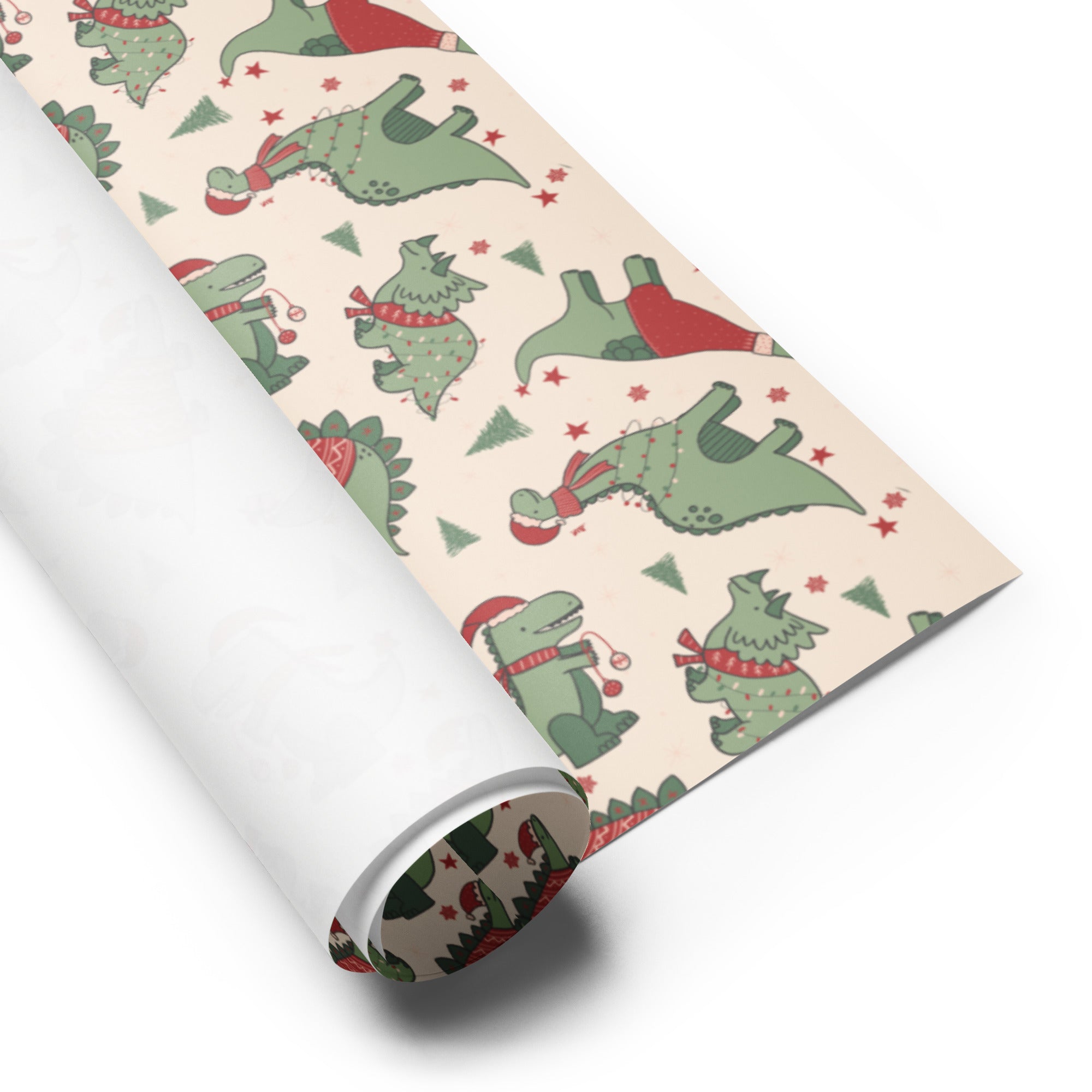 Jolly Dinosaurs  - Christmas Dinosaur Wrapping Paper