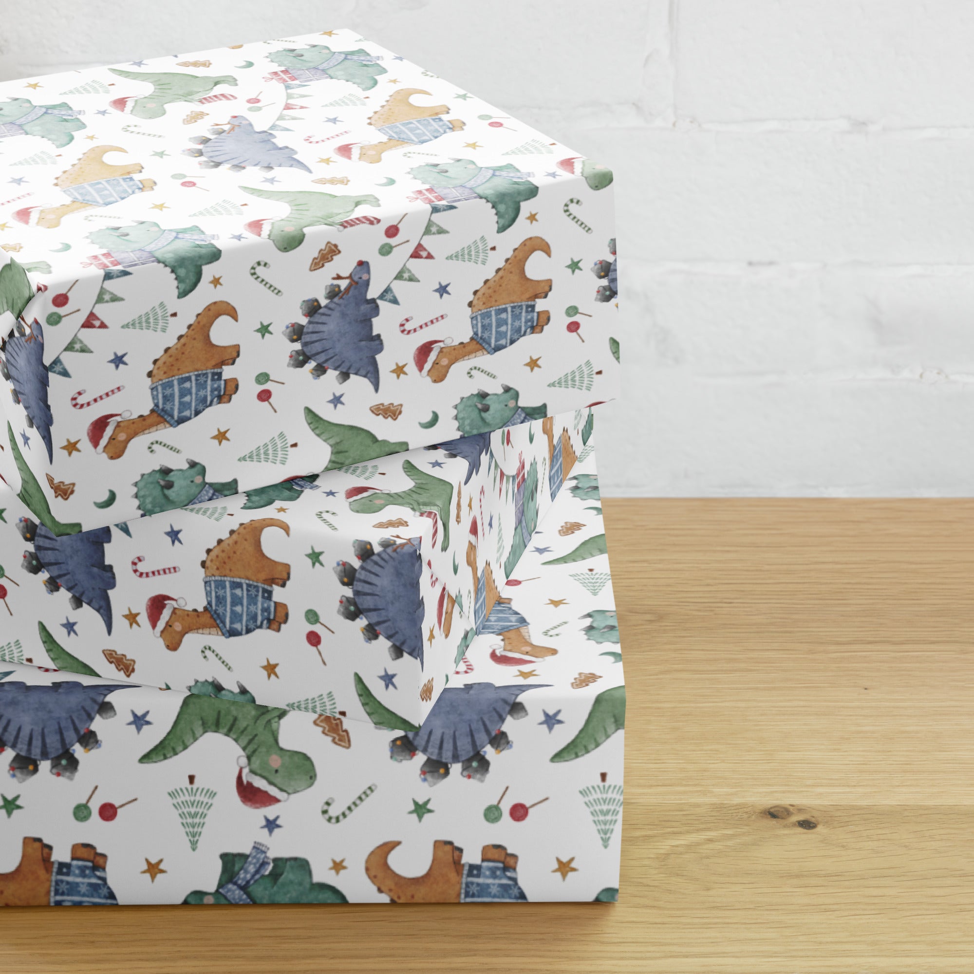 Dino Holiday Cheer - Dinosaur Christmas Wrapping Paper