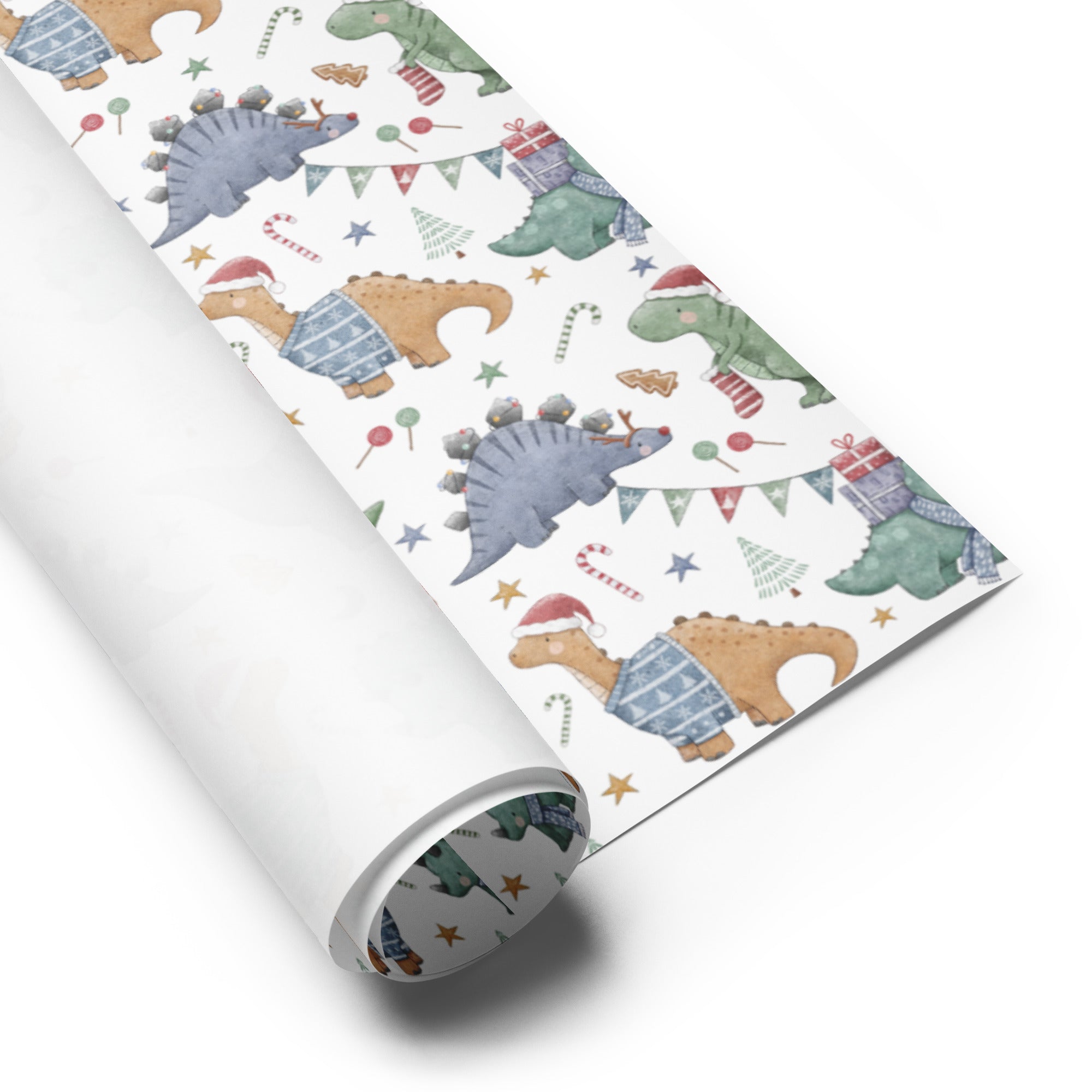 Dino Holiday Cheer - Dinosaur Christmas Wrapping Paper