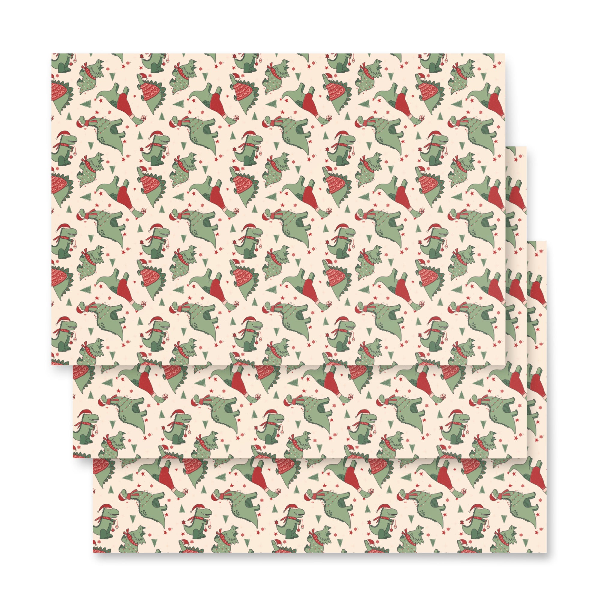 Jolly Dinosaurs  - Christmas Dinosaur Wrapping Paper