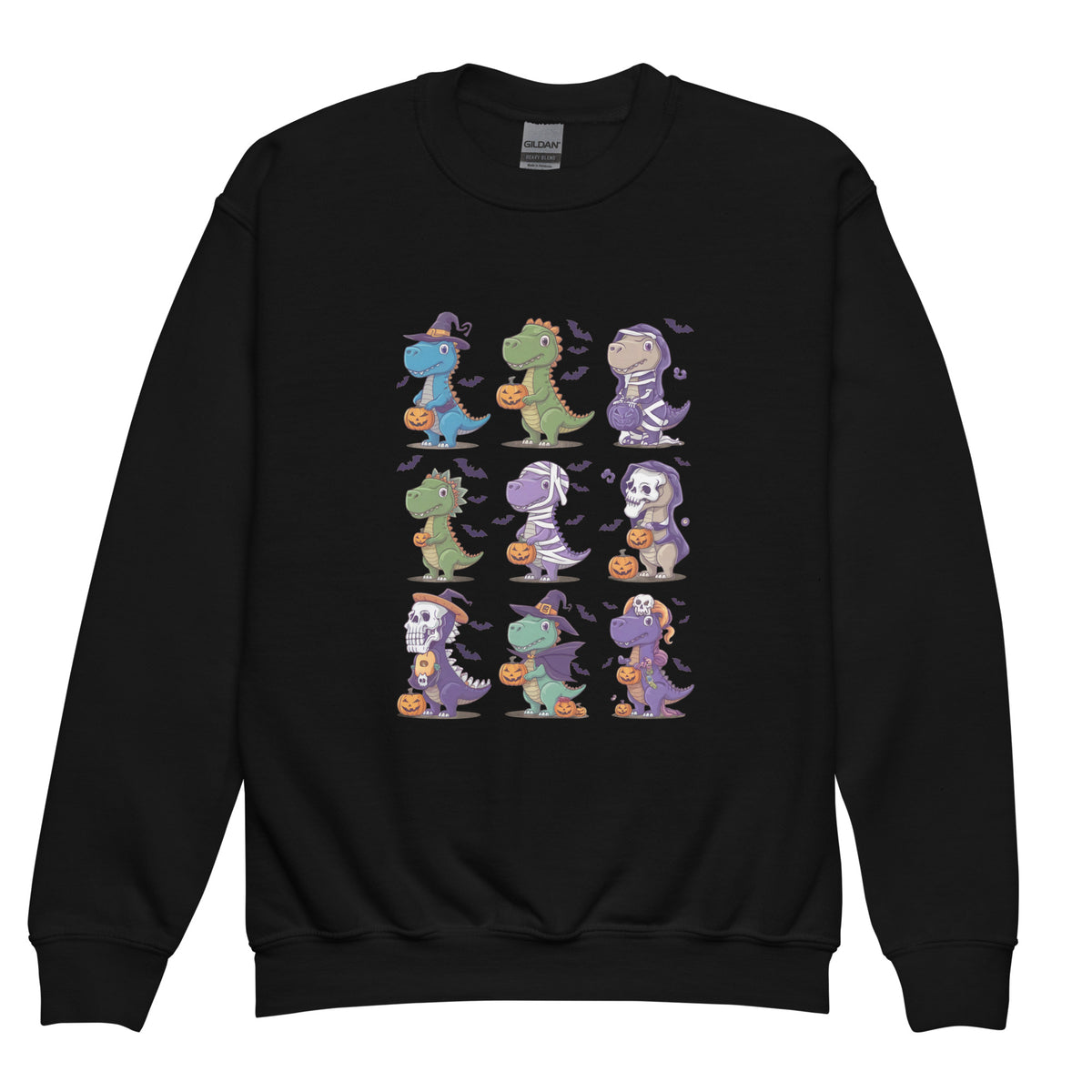 9 Halloween Dinos - Youth Dinosaur Sweatshirt