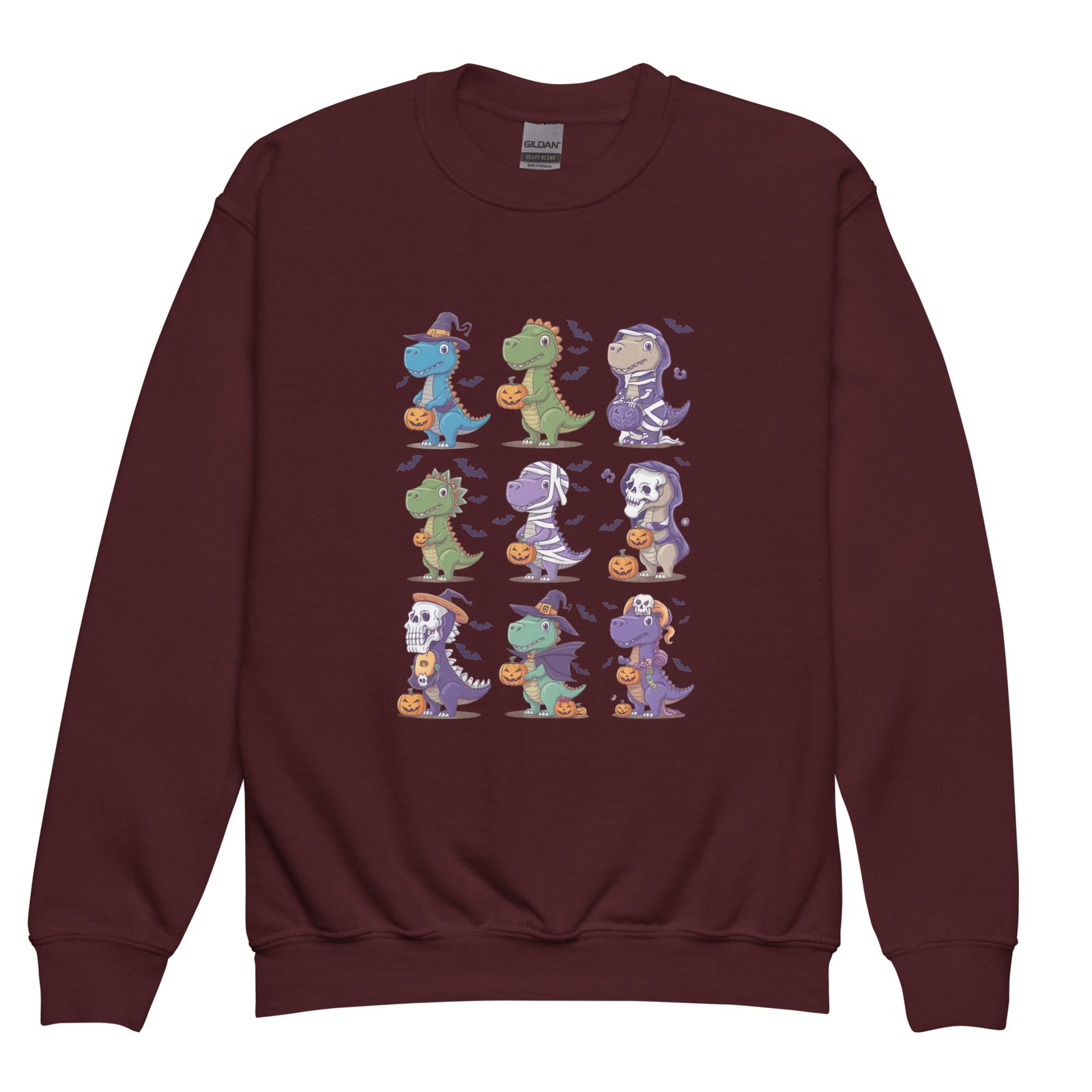9 Halloween Dinos - Youth Dinosaur Sweatshirt