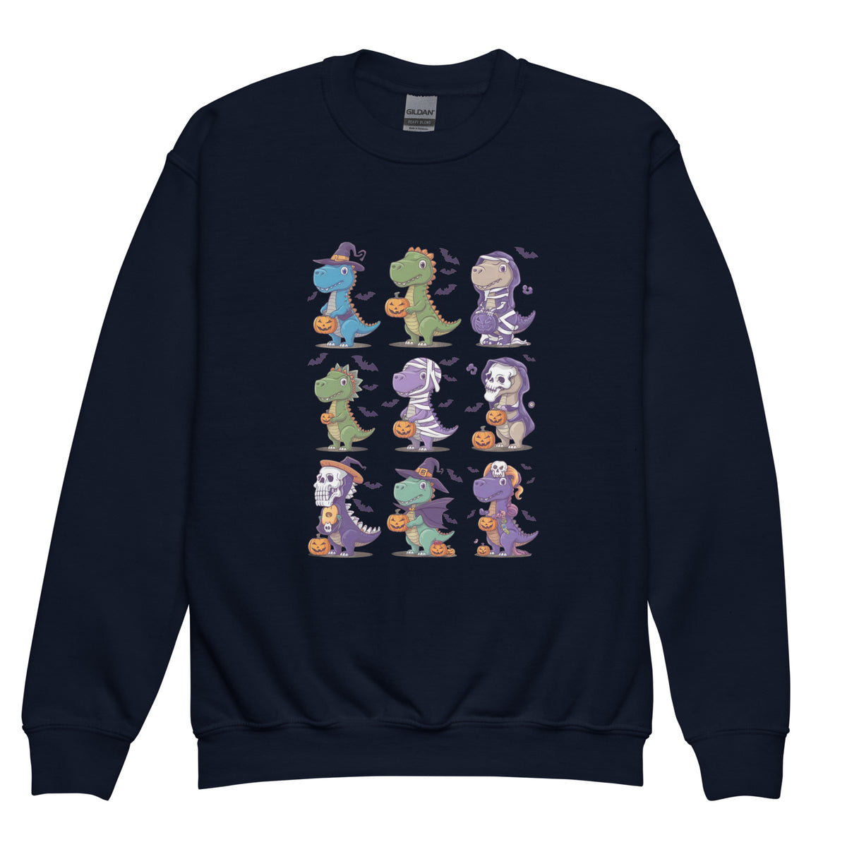 9 Halloween Dinos - Youth Dinosaur Sweatshirt