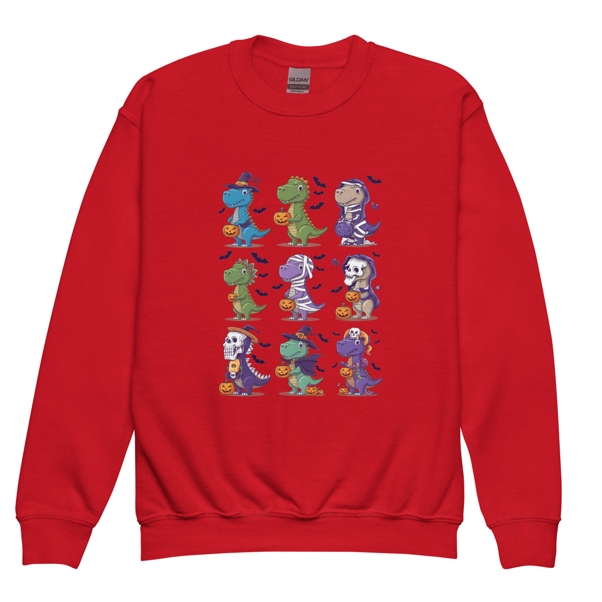 9 Halloween Dinos - Youth Dinosaur Sweatshirt