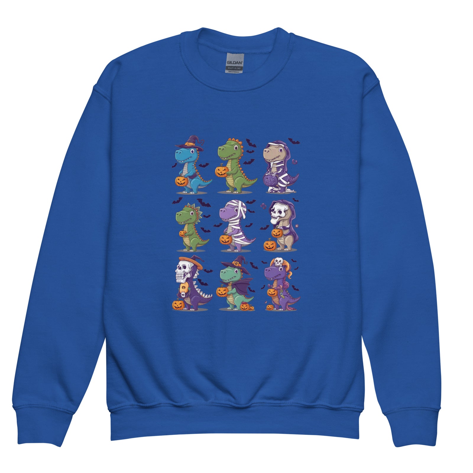 9 Halloween Dinos - Youth Dinosaur Sweatshirt