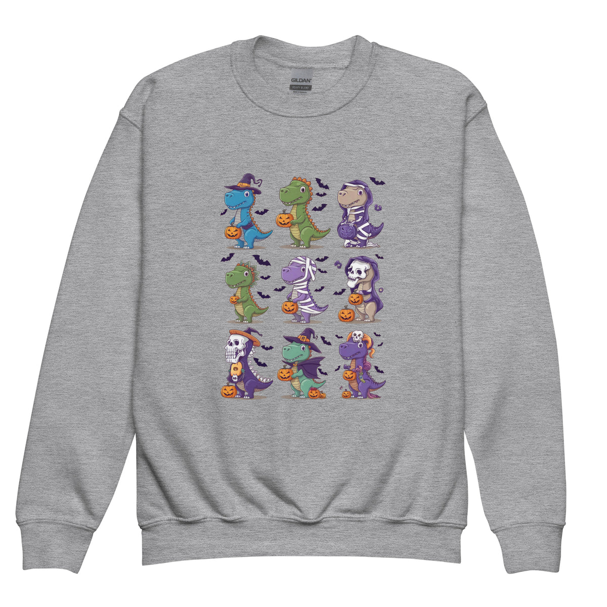 9 Halloween Dinos - Youth Dinosaur Sweatshirt