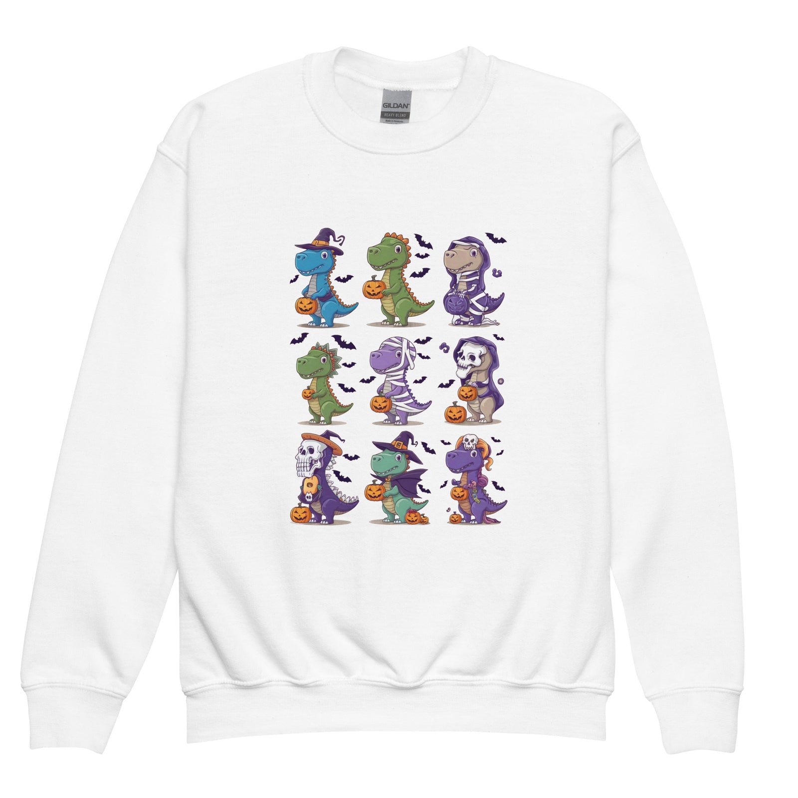 9 Halloween Dinos - Youth Dinosaur Sweatshirt