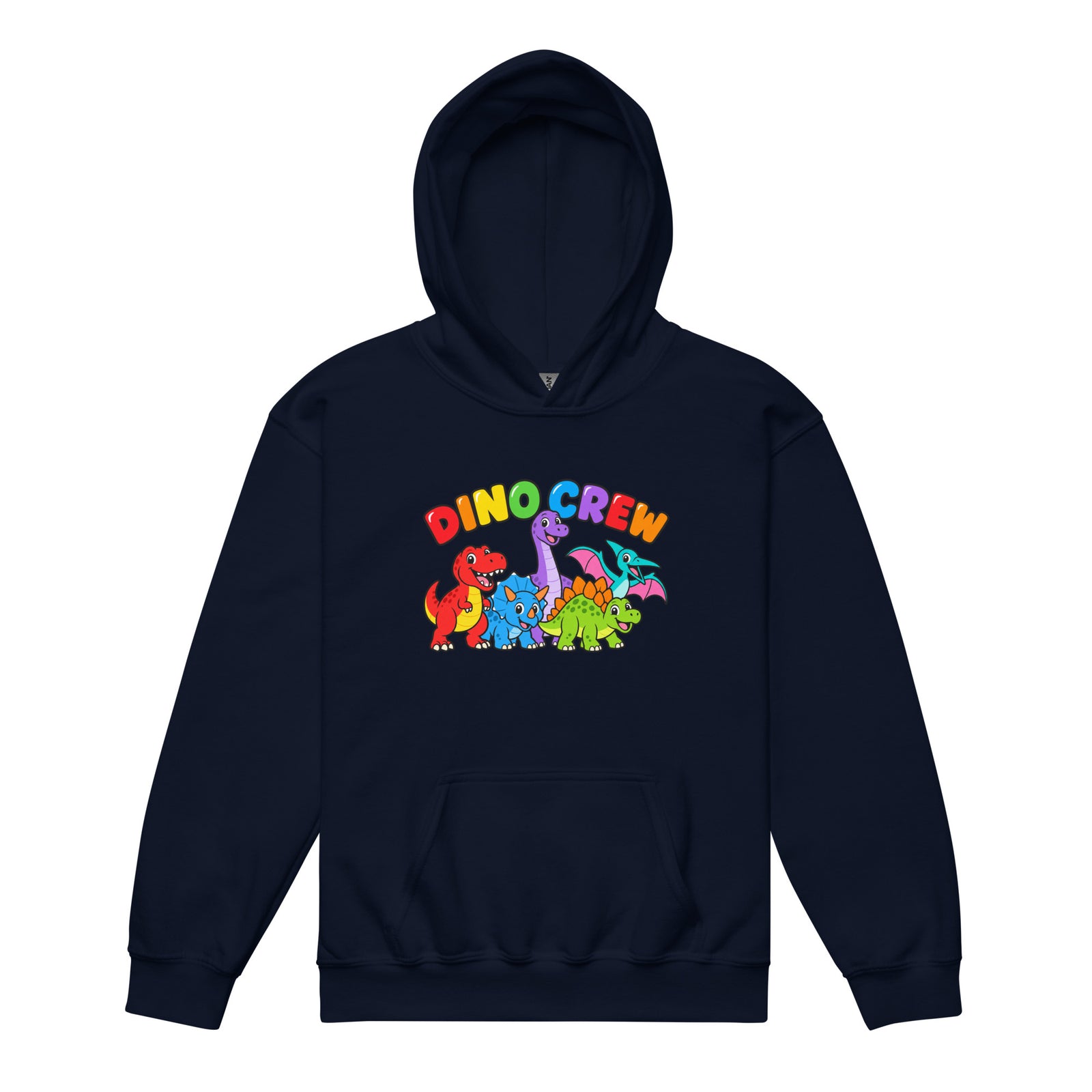 Dino Crew youth dinosaur hoodie - Navy - front