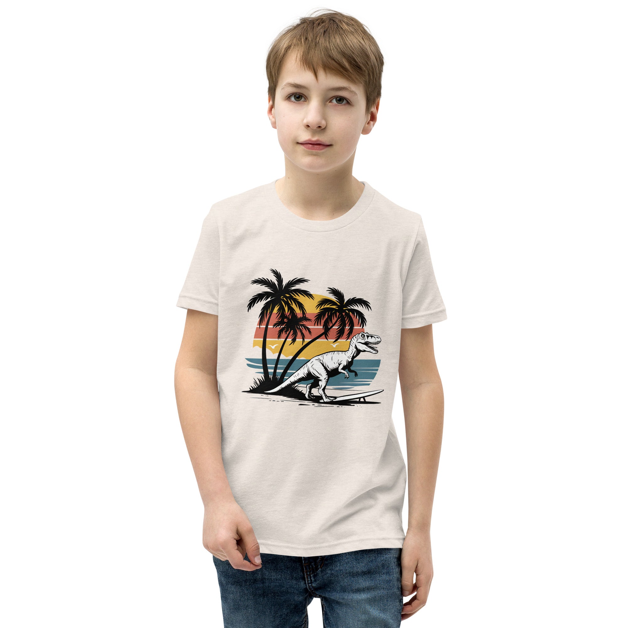 Surfin T-Rex - Youth Dinosaur T-Shirt