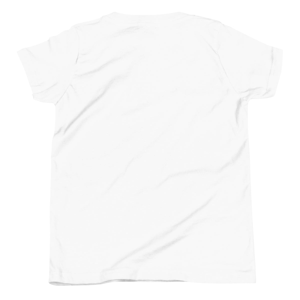 Name-Saurus personalized dinosaur t-shirt in , Printful preview with placeholder text YOUR NAME where the child's name prints, front view