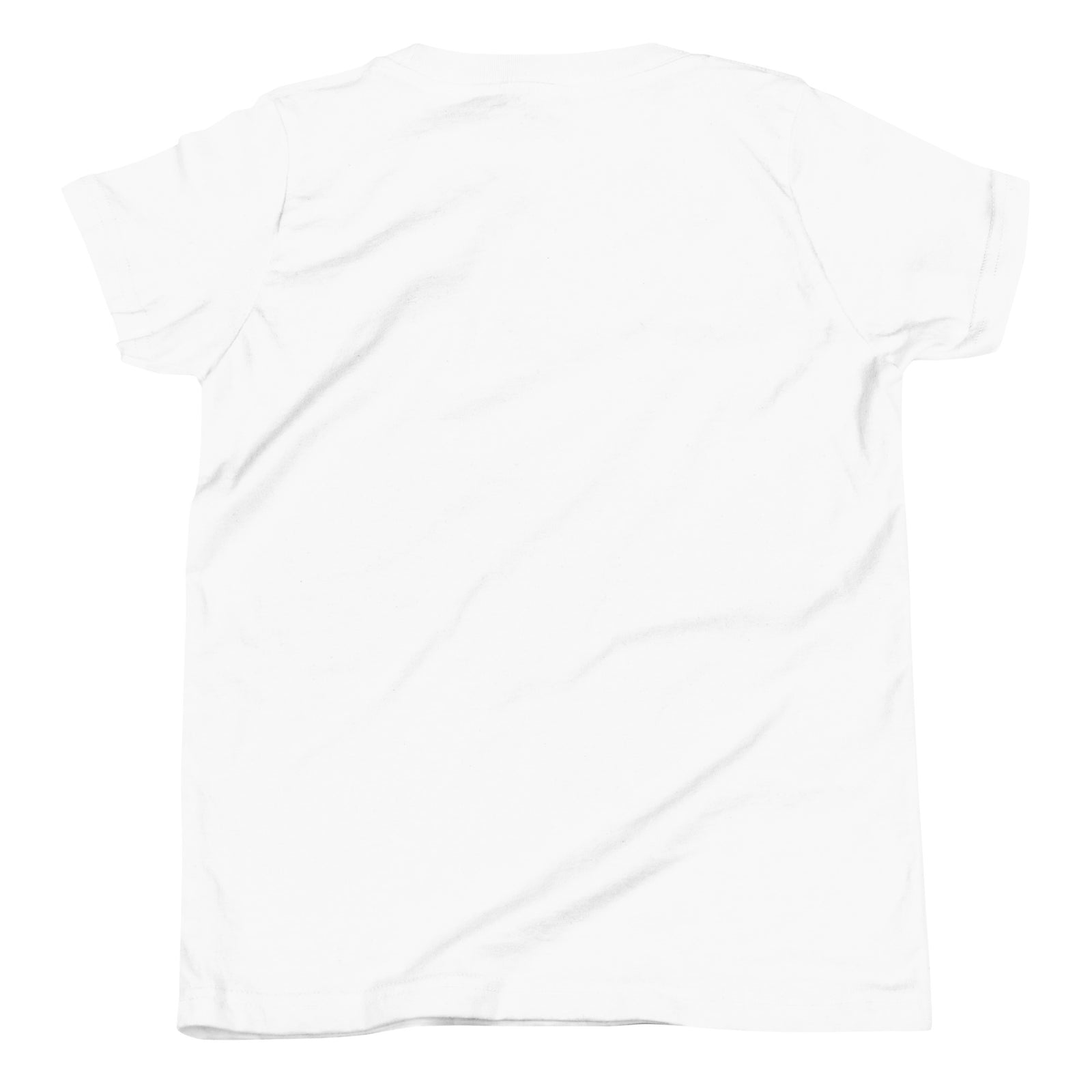 Name-Saurus personalized dinosaur t-shirt in , Printful preview with placeholder text YOUR NAME where the child's name prints, front view