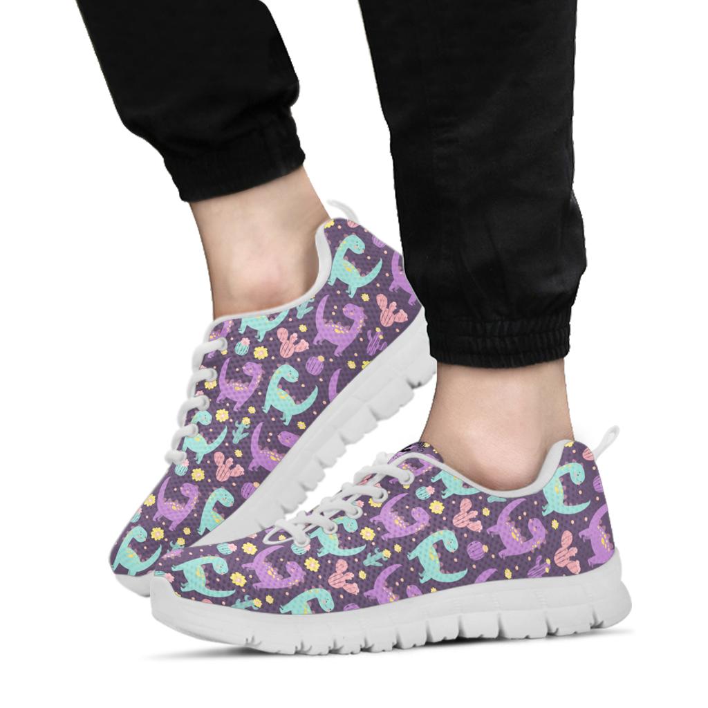 Purple Dinosaur Cactus - Girls Dinosaur Shoe