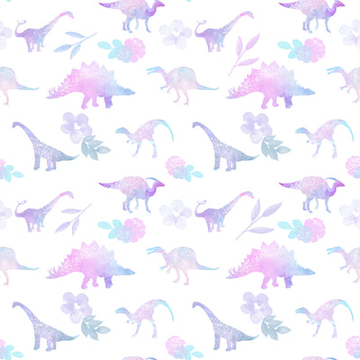 Purple Watercolor Dinos - Women's Dinosaur Dress
