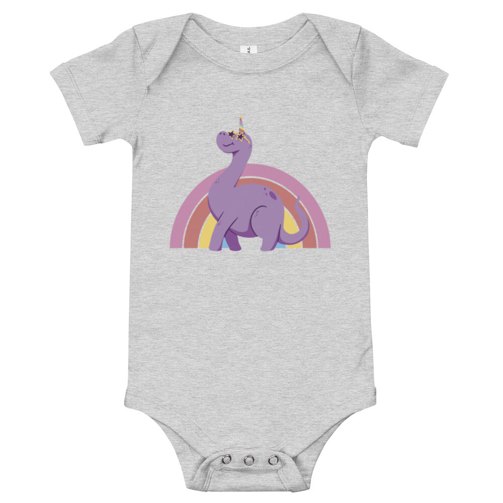 Brontosaurus Star - Baby Girl Dinosaur Bodysuit