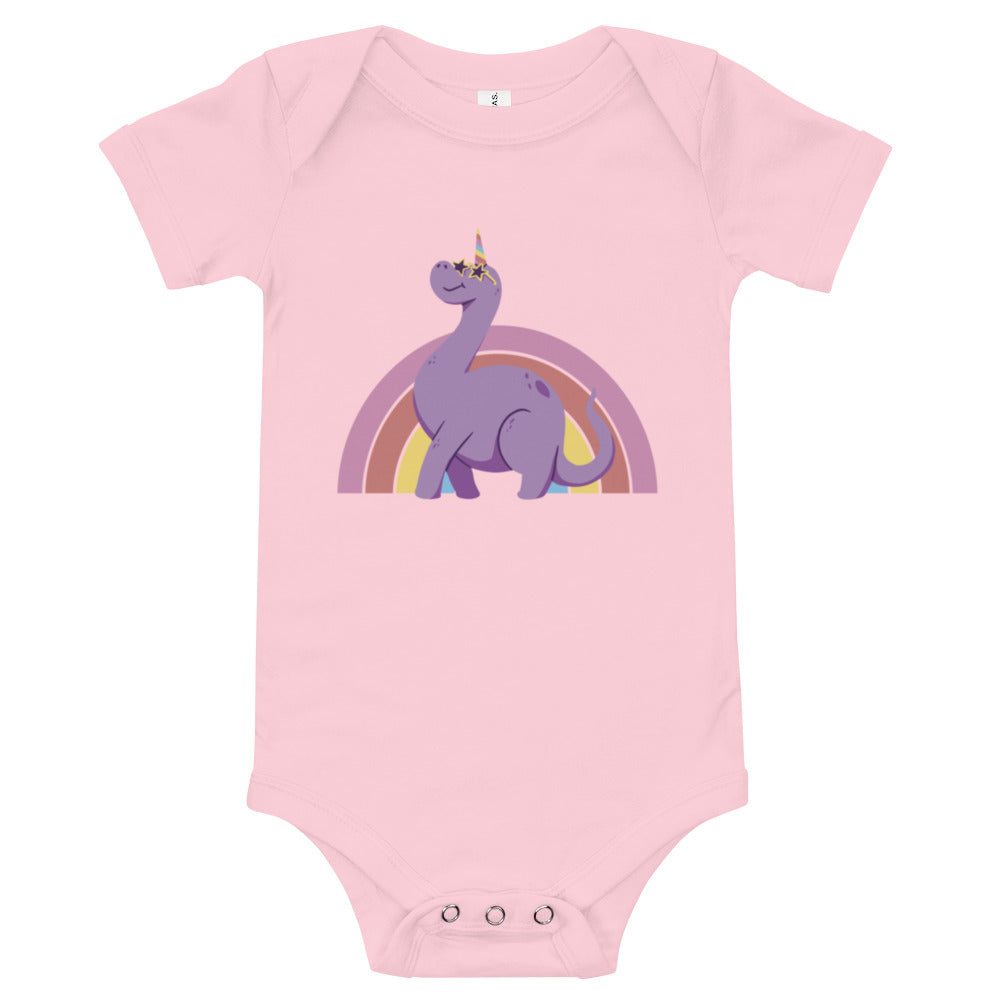 Brontosaurus Star - Baby Girl Dinosaur Bodysuit