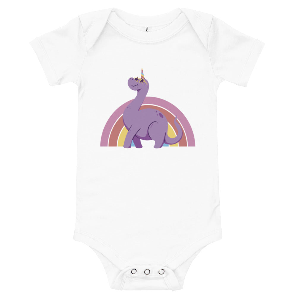 Brontosaurus Star - Baby Girl Dinosaur Bodysuit