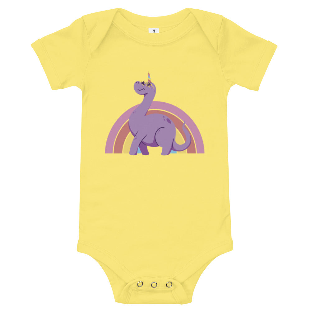 Brontosaurus Star - Baby Girl Dinosaur Bodysuit
