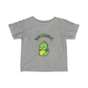 Grey t-shirt for babies featuring a baby dinosaur title Babysaurus.