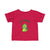 Red t-shirt for babies featuring an excited and cute baby dinosaur with the text Babysaurus above his head..