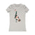 Silver women's dinosaur t-shirt with a brontosaurus silhouette filled with a rearing unicorn design.