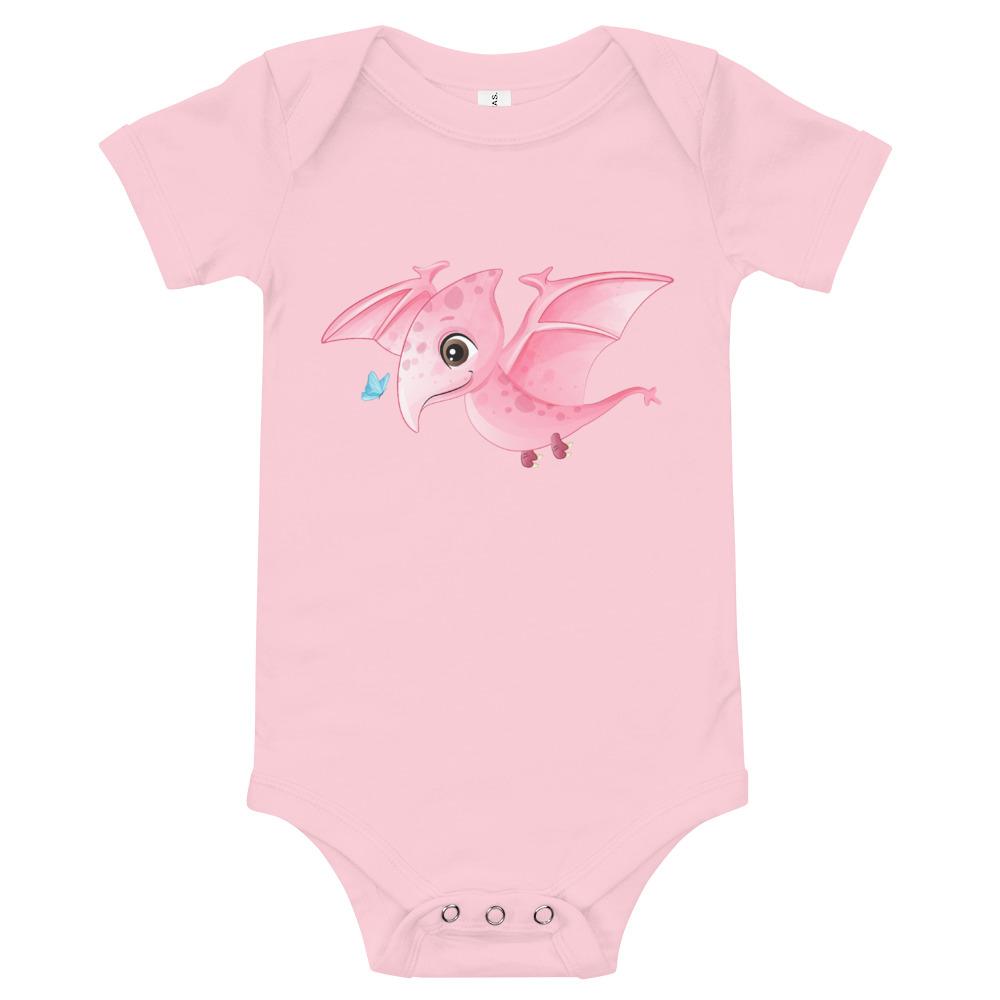 Dinosaur Baby Bodysuit - Pink Pterodactly