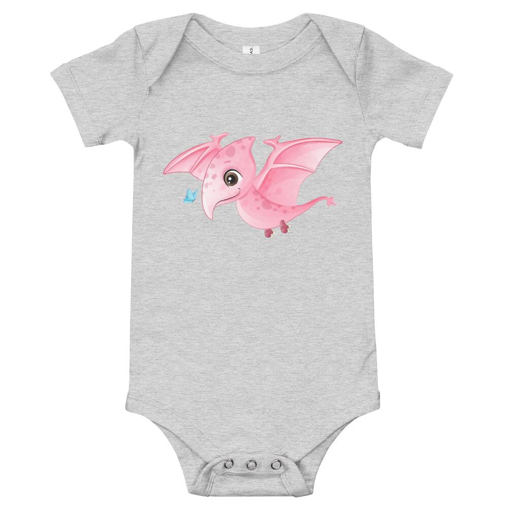 Dinosaur Baby Bodysuit - Pink Pterodactly