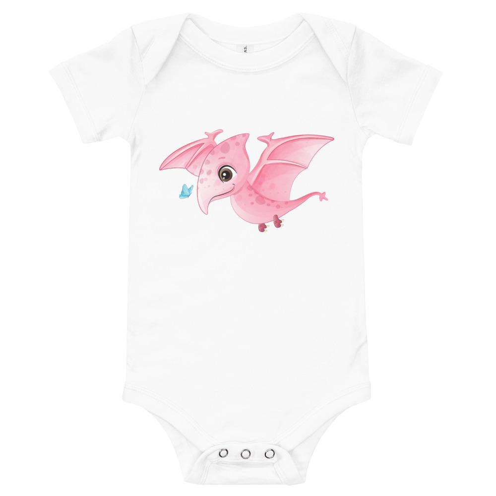 Dinosaur Baby Bodysuit - Pink Pterodactly