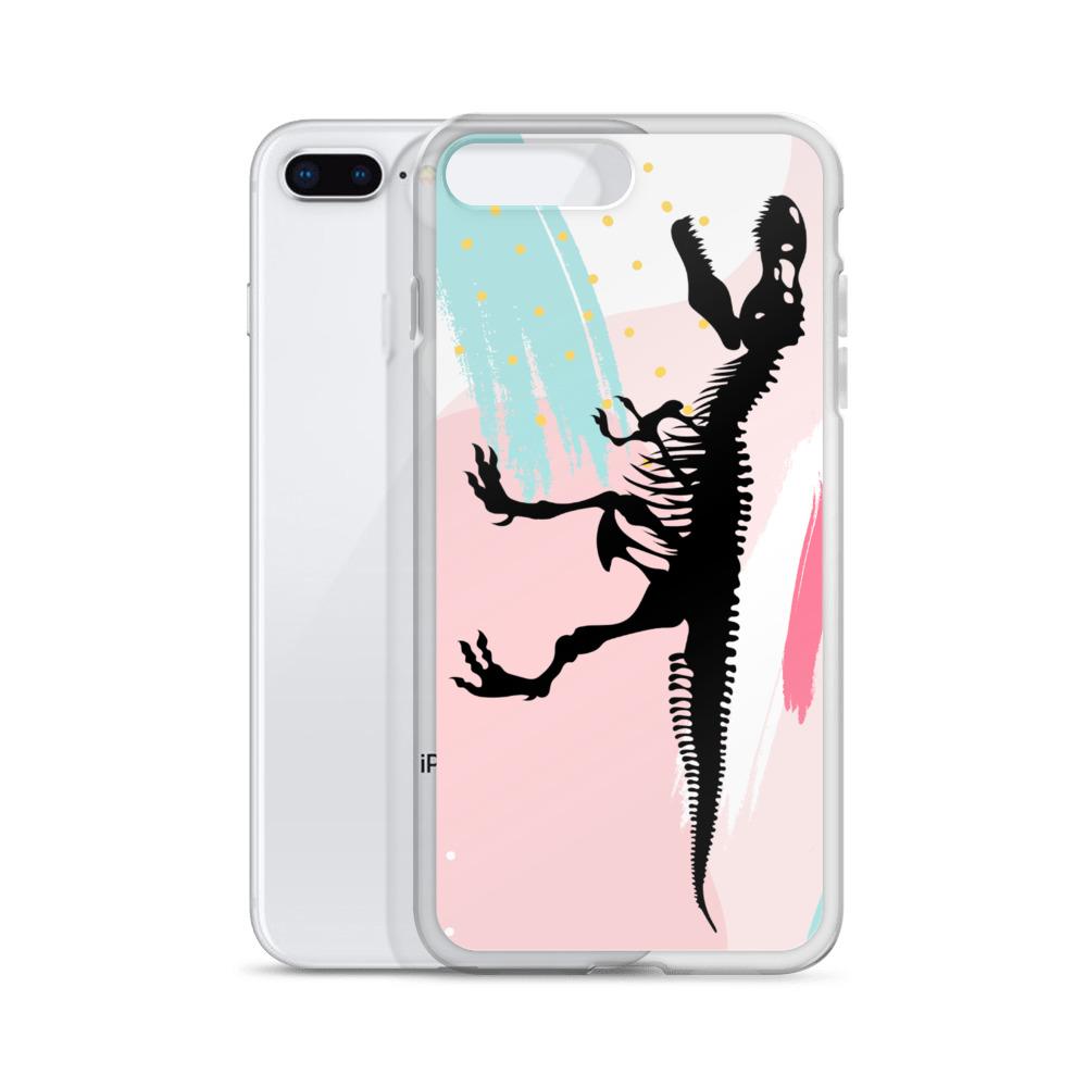 Dinosaur iPhone Case - Pink Retro T-Rex