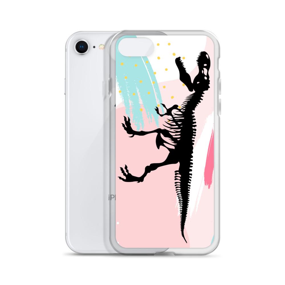 Dinosaur iPhone Case - Pink Retro T-Rex