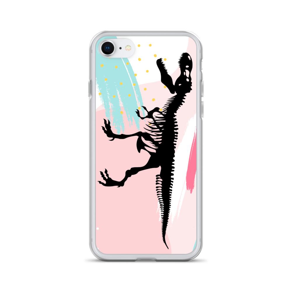 Dinosaur iPhone Case - Pink Retro T-Rex