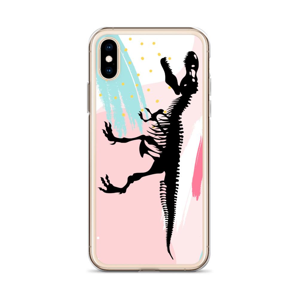 Dinosaur iPhone Case - Pink Retro T-Rex