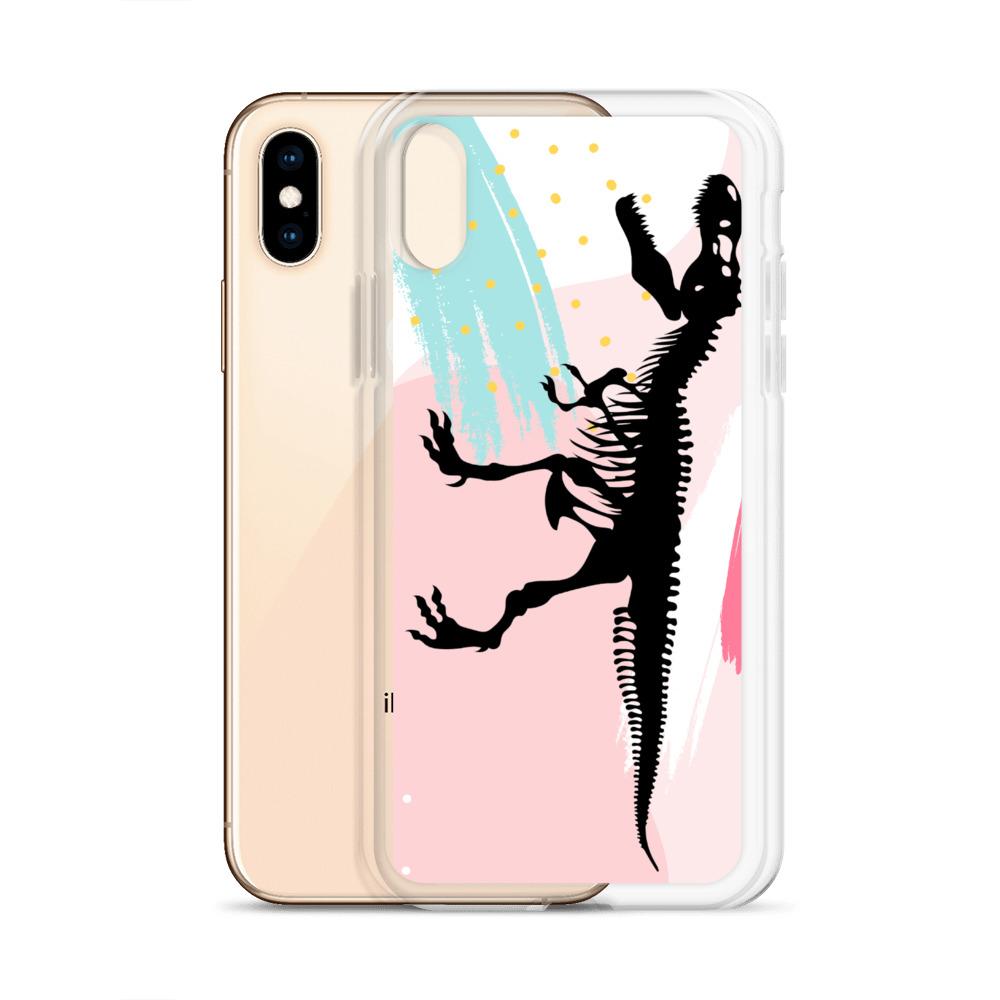 Dinosaur iPhone Case - Pink Retro T-Rex