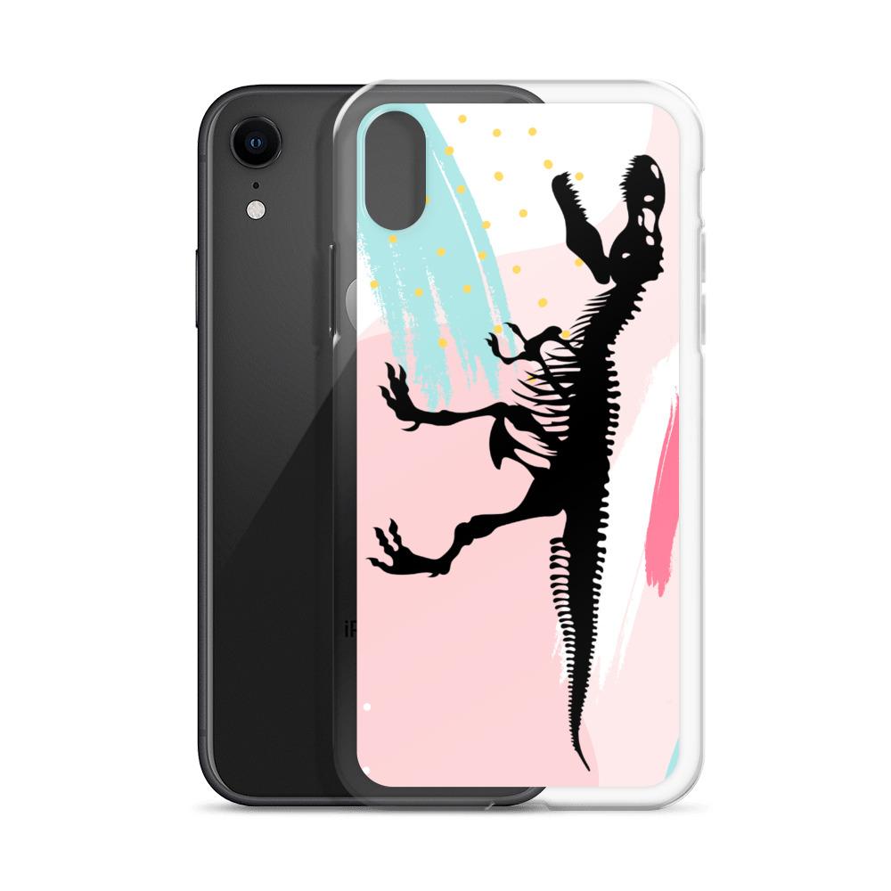 Dinosaur iPhone Case - Pink Retro T-Rex