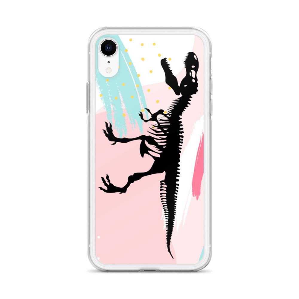 Dinosaur iPhone Case - Pink Retro T-Rex