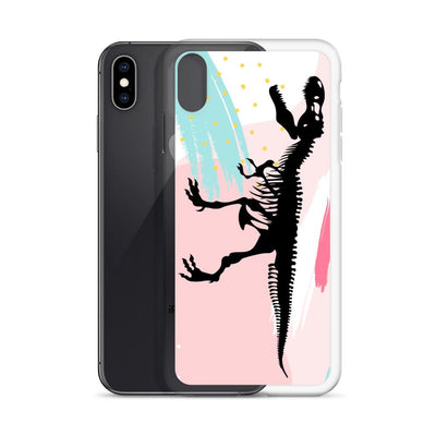 Dinosaur iPhone Case - Pink Retro T-Rex