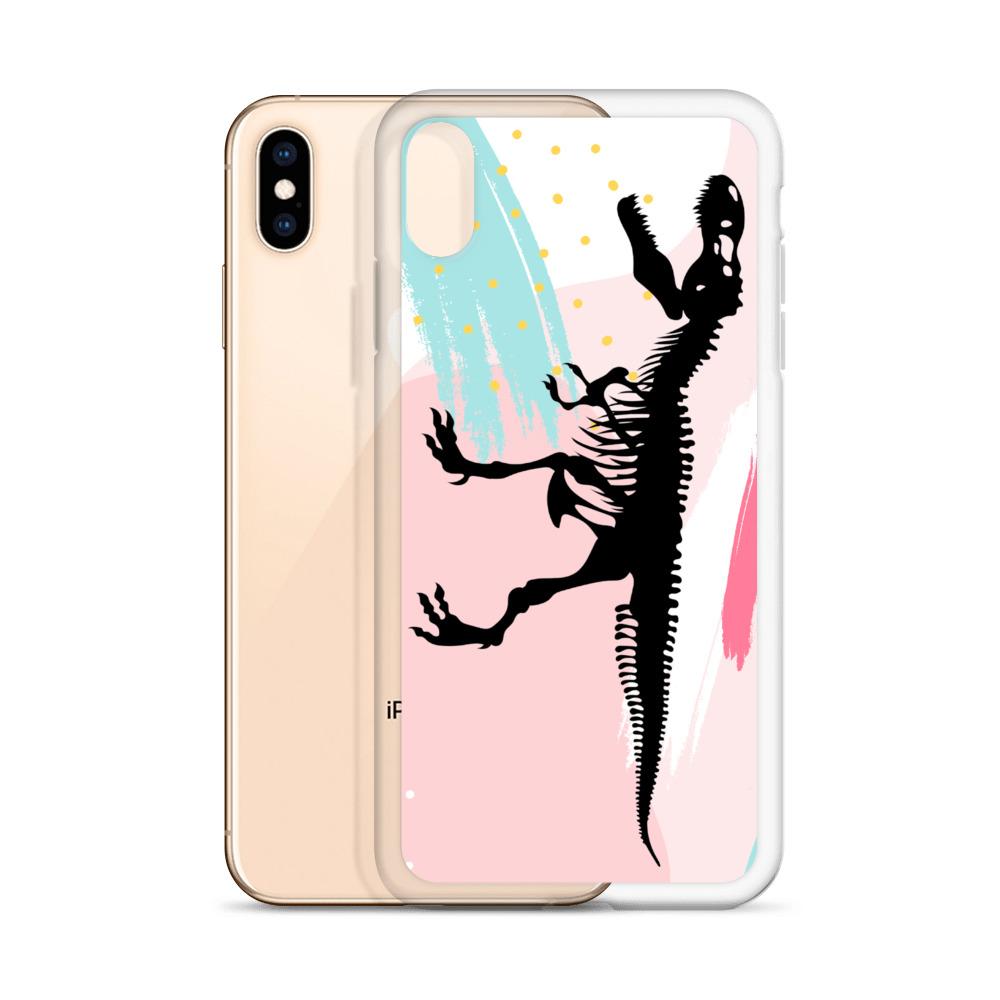 Dinosaur iPhone Case - Pink Retro T-Rex