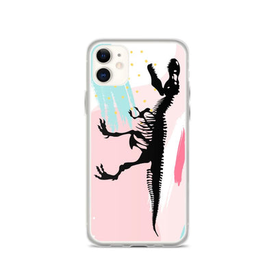 Dinosaur iPhone Case - Pink Retro T-Rex