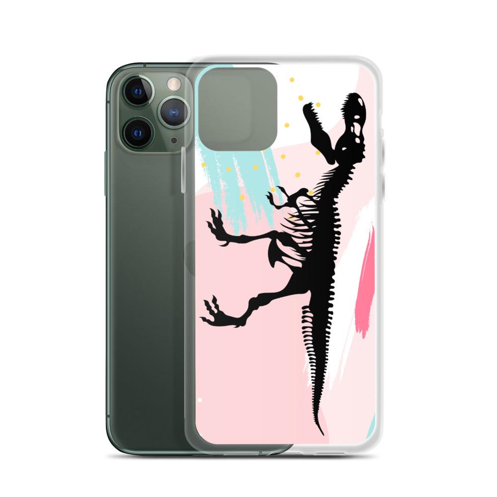 Dinosaur iPhone Case - Pink Retro T-Rex